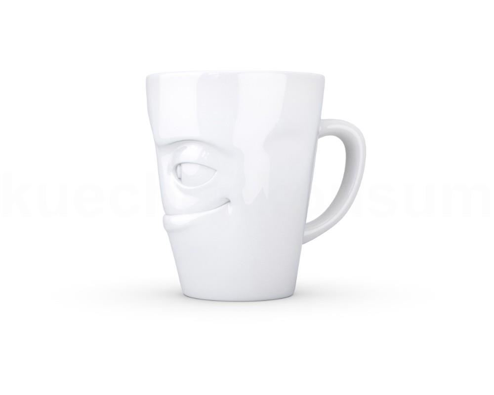 TV Tasse Kaffeebecher 82.01 Henkelbecher Verschmitzt weiß