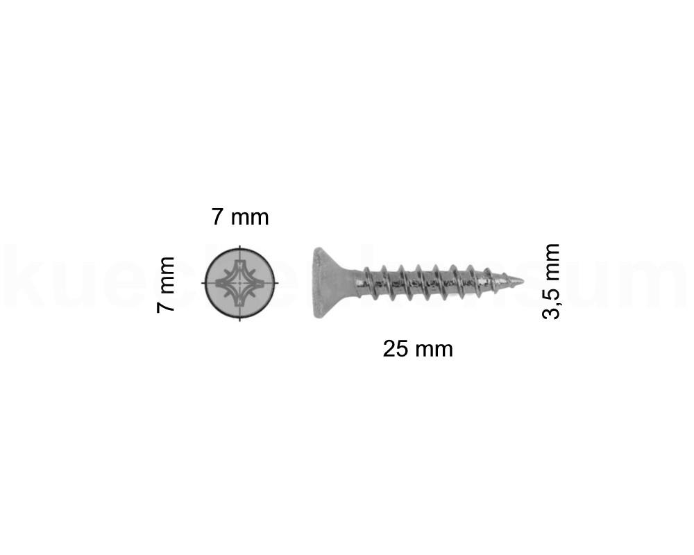 Spanplattenschraube mit Vollgewinde 25 x 3,5  mm gelb verzinkt