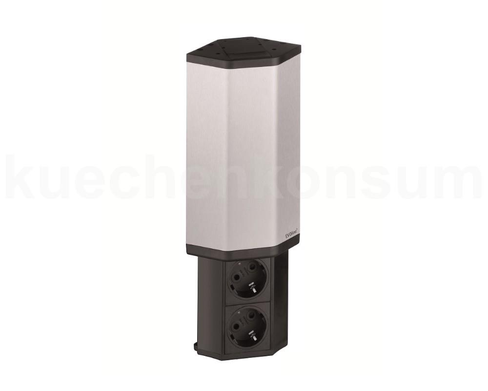 Schulte EVOline V-Port 50.002 senkrecht Edelstahl 2fach