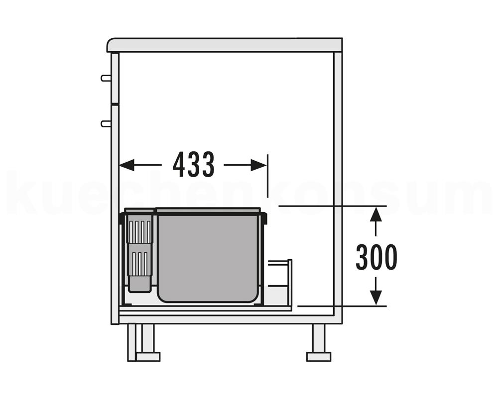 Hailo Abfallsammler 3630801 XX Inset Aufsatz XXL 2x 18 + 12 Liter