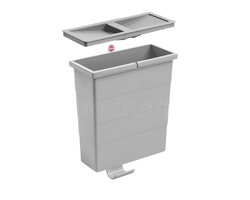 Hailo Inneneimer 1122455 ReadyBin 12 L 320 x 141 x 350 mm incl. Wandhalter hellgrau