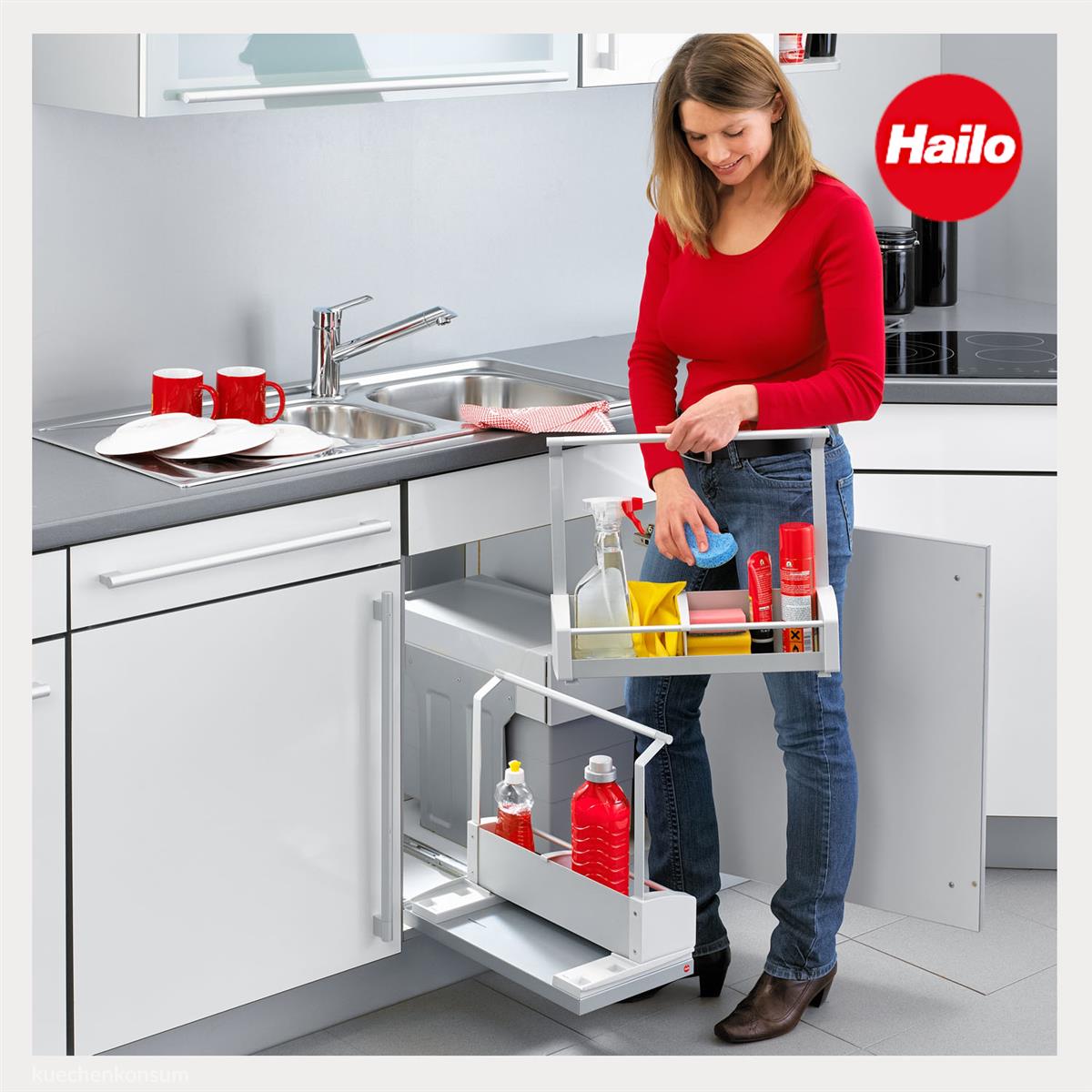 Hailo Auszug 3950001 Combi Carry Alu Vario Line Utensilienkorb