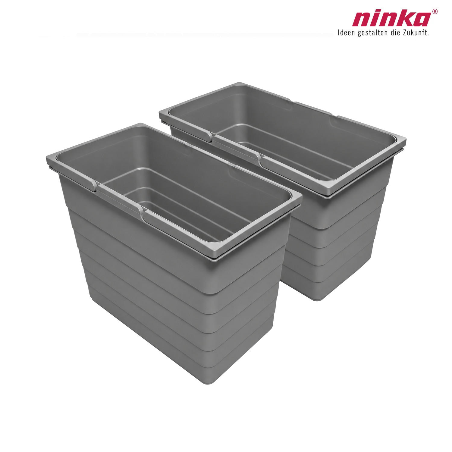 ninka Inneneimer-Set 5078.91 eins2vier hellgrau 2x 25 Liter 330 mm Höhe