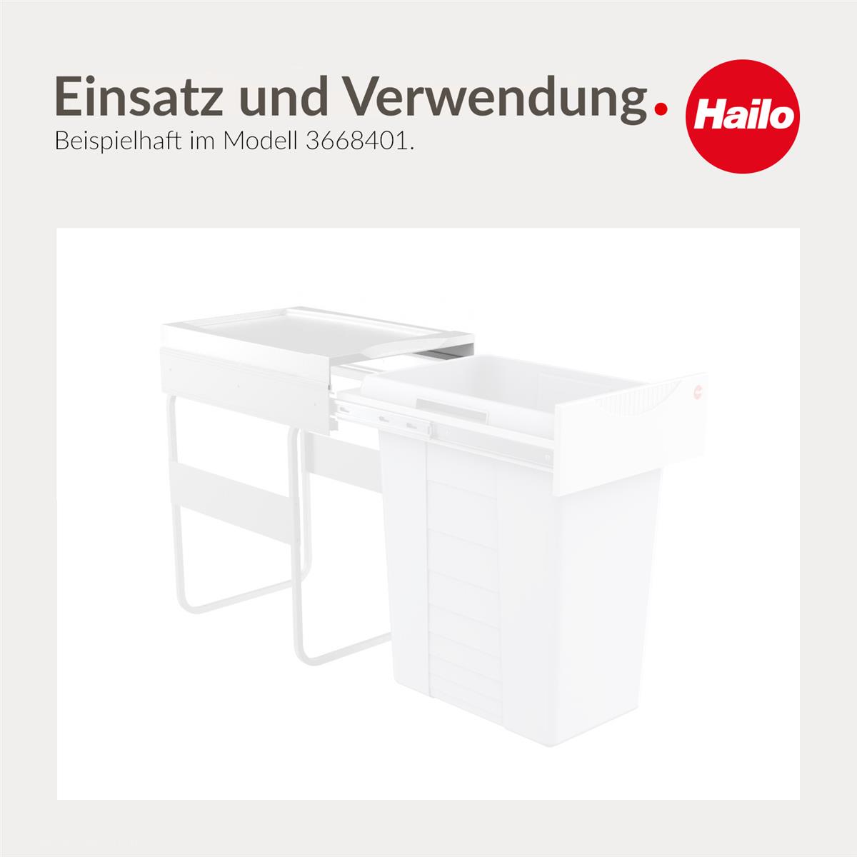 Hailo Deckel 1079589 hellgrau 40 Liter 313 x 452 x 48 mm