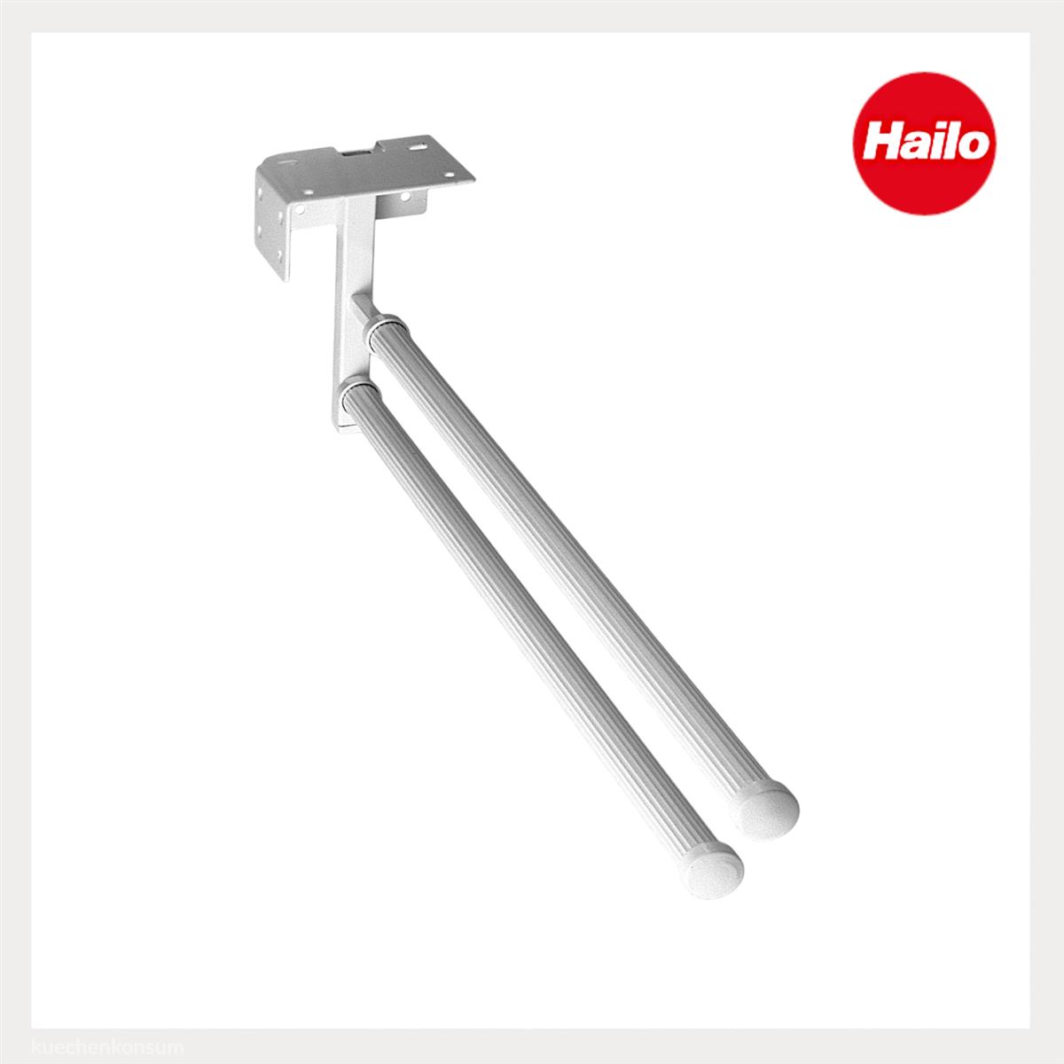 Hailo Handtuchhalter 3142901 reinweiß 2-teilig 430 mm ausziehbar
