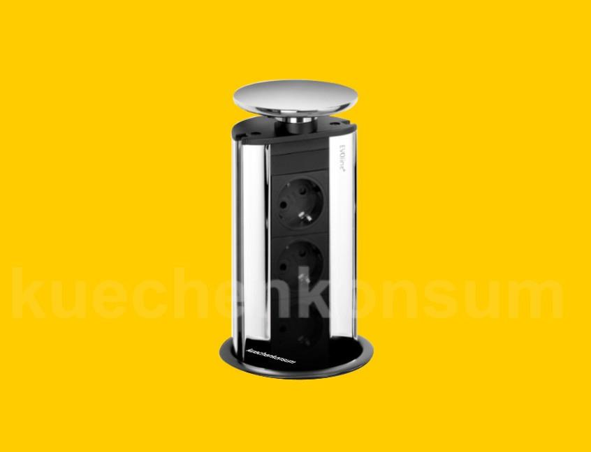 Schulte EVOline PowerPort 3fach Chrom mit Dichtung
