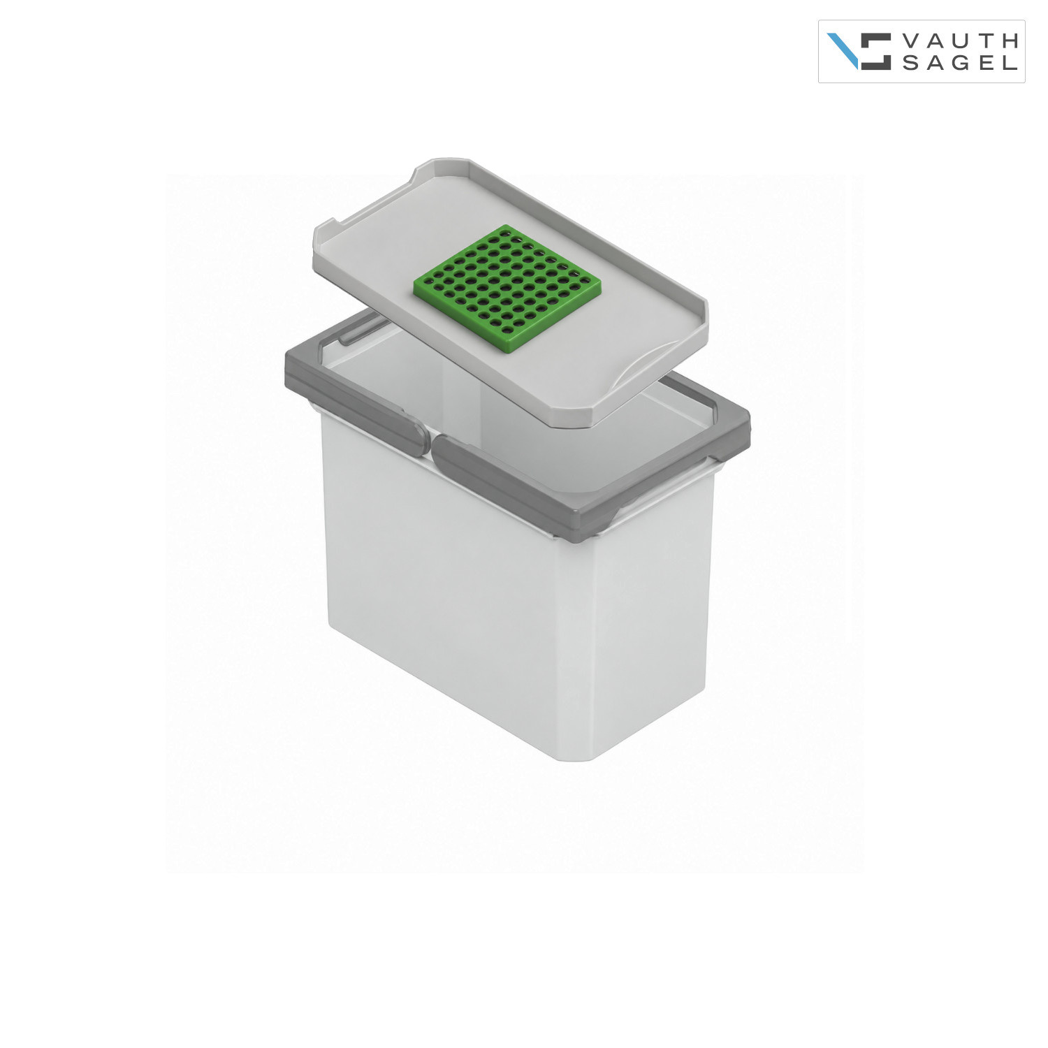 Vauth Sagel Mülleimer 720821 mit Filterdeckel Envi Free 183 x 302 x 216 mm Grau