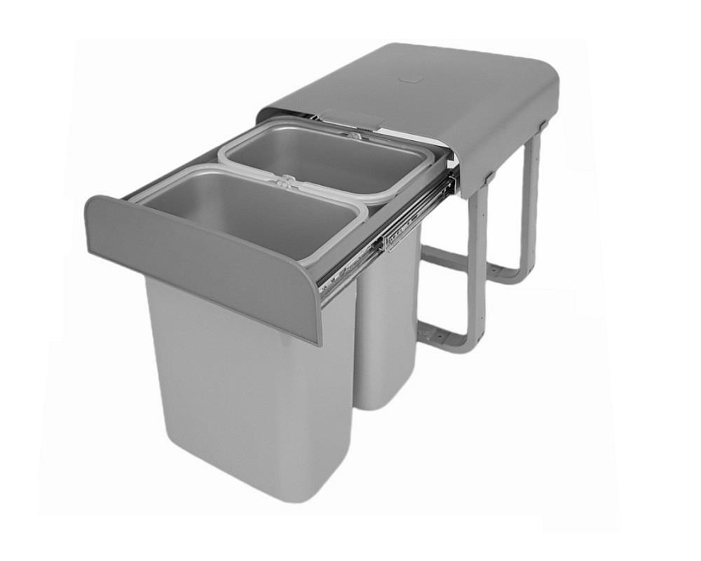 Ekotech Abfallsammler AG88G Aladin grau 2x 8 Liter ab 40cm Unterschrank
