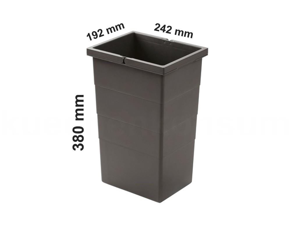 Hailo 13 Liter Inneneimer 1132959 dunkelgrau 242 x 192 x 380 mm