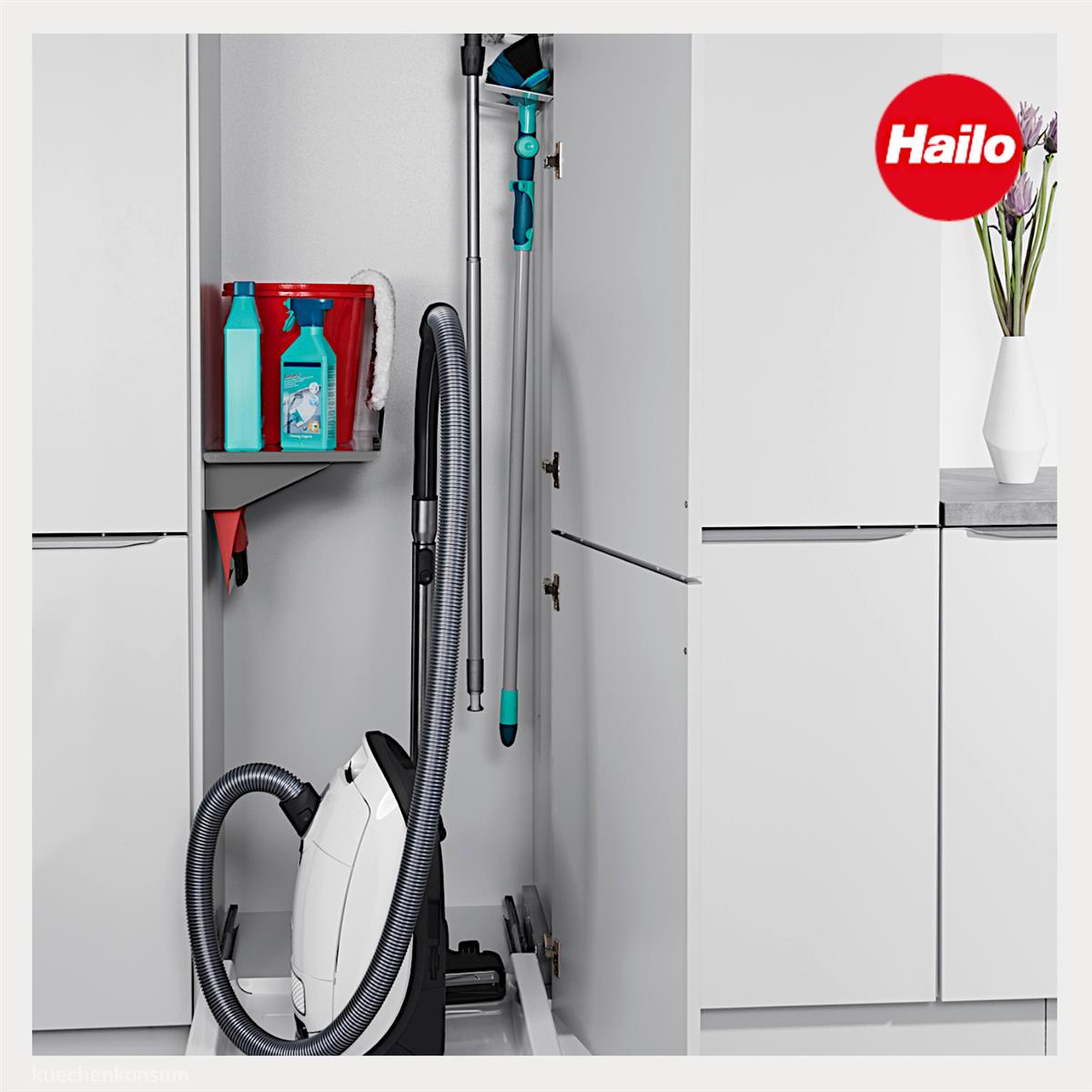 Hailo Universalablage 3271811 dunkelgrau mit Kehrset rot