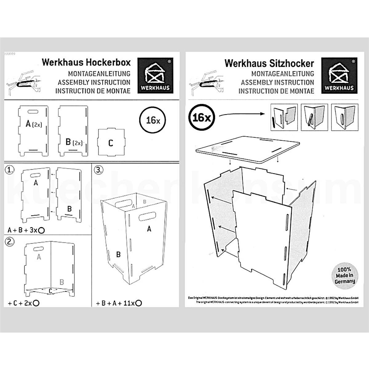 Werkhaus Photohocker SH8183 antike Bücher 295 x 295 x 420 mm