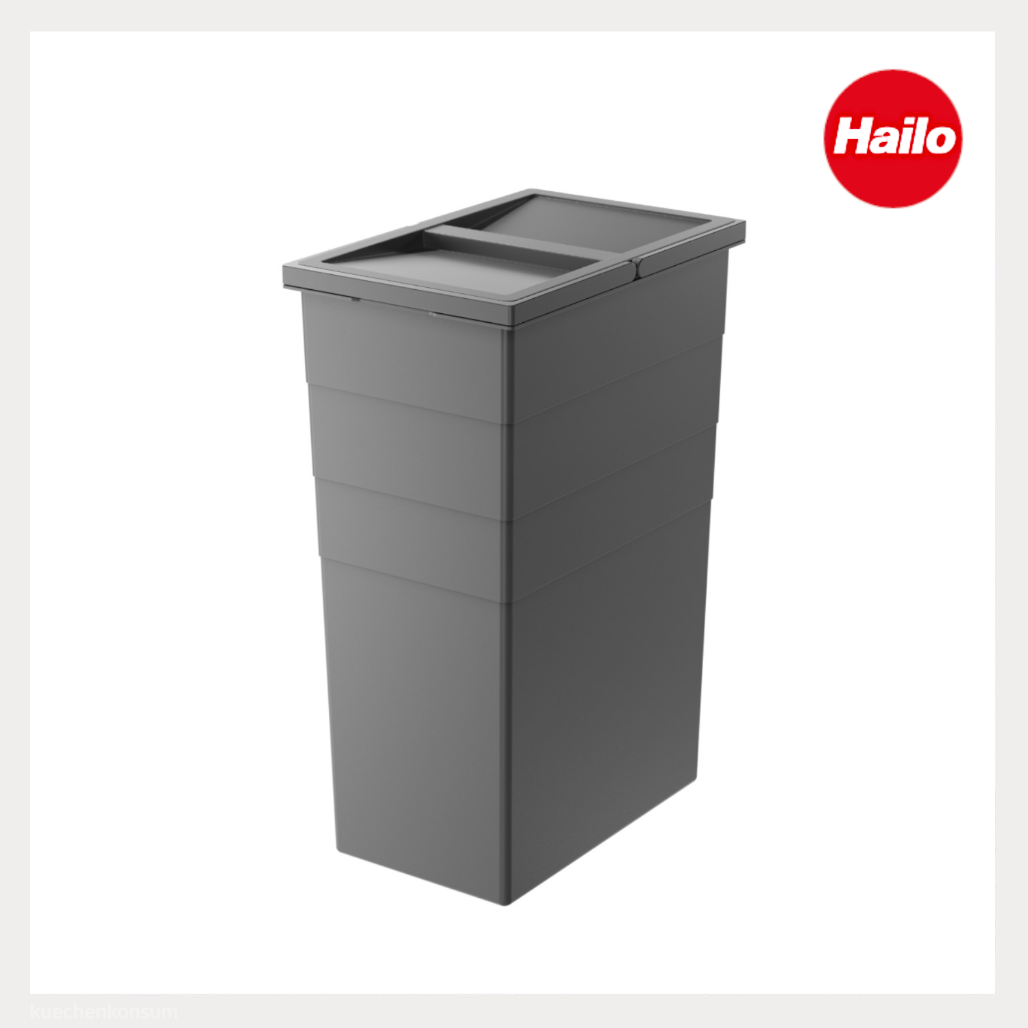 Hailo Inneneimer 1221439 mit Deckel dunkelgrau 35 Liter 350 x 226 x 525 mm