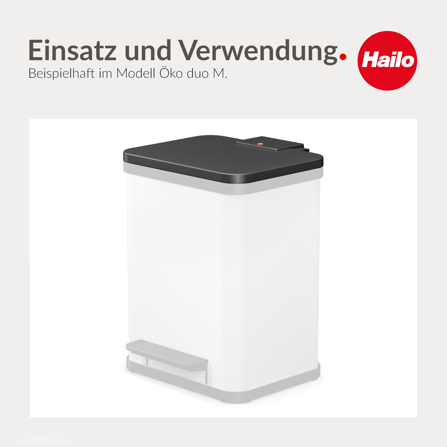 HAILO Standmülleimer Klapp-Deckel 2026179 Eco Duo M, Öko duo Schwarz