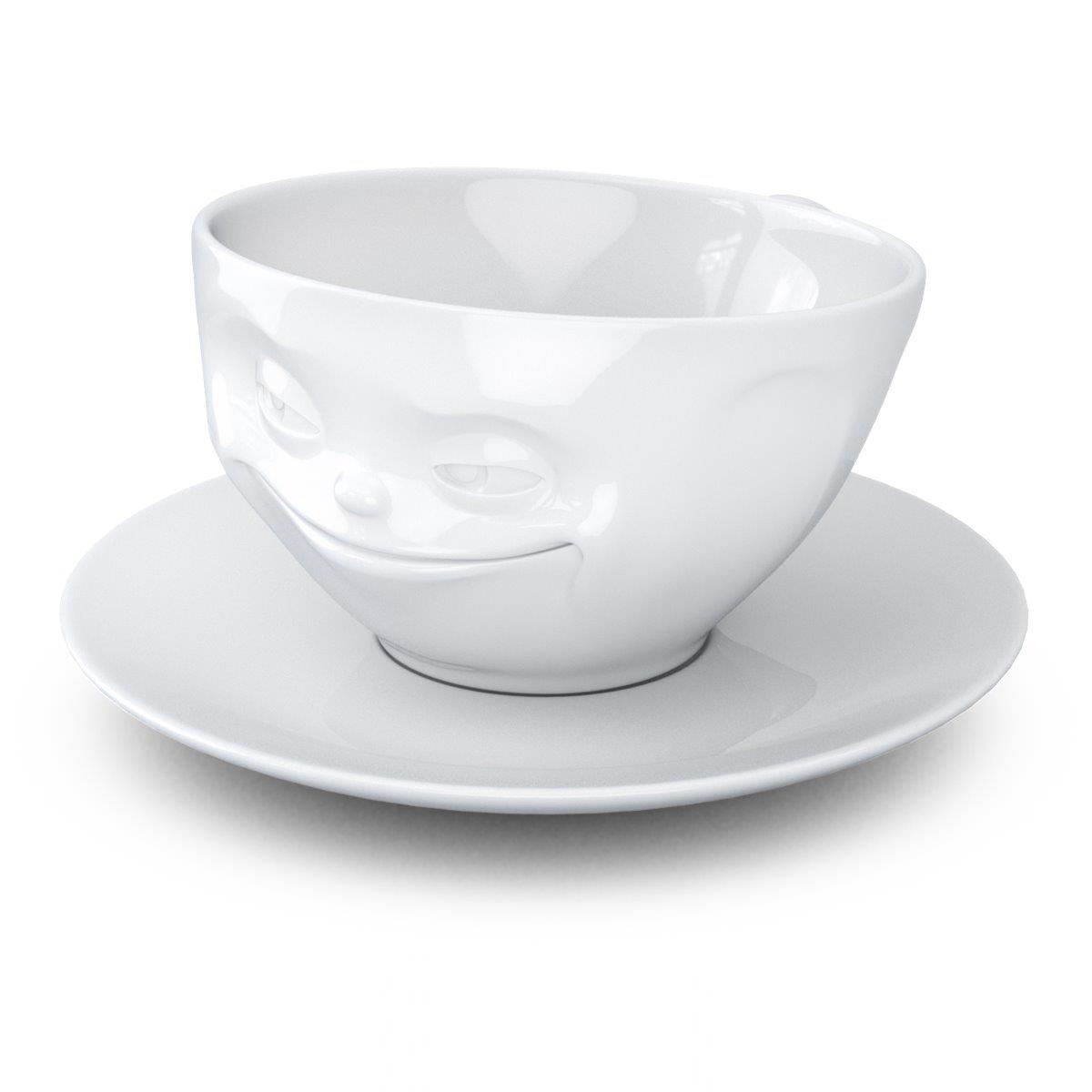 TV Tasse Kaffeetasse 41.01 Grinsend mit Untertasse weiß