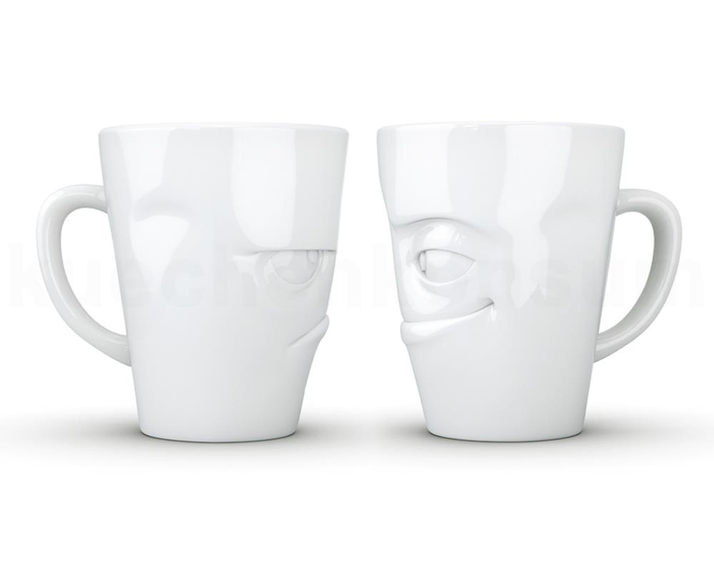 TV Tasse Kaffeebecher 81.82 Henkelbecher Grummelig + Verschmitzt weiß