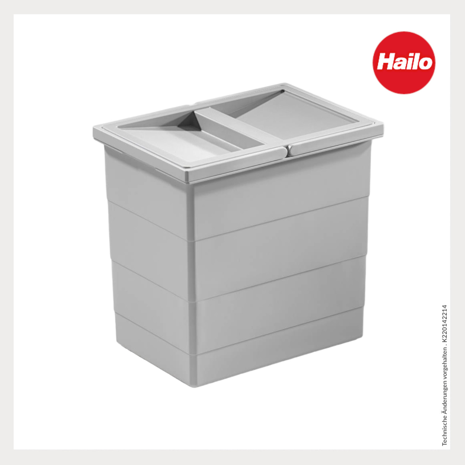 Hailo Inneneimer 1093479 mit Deckel 18 L 320x226x295 mm 2 Henkel