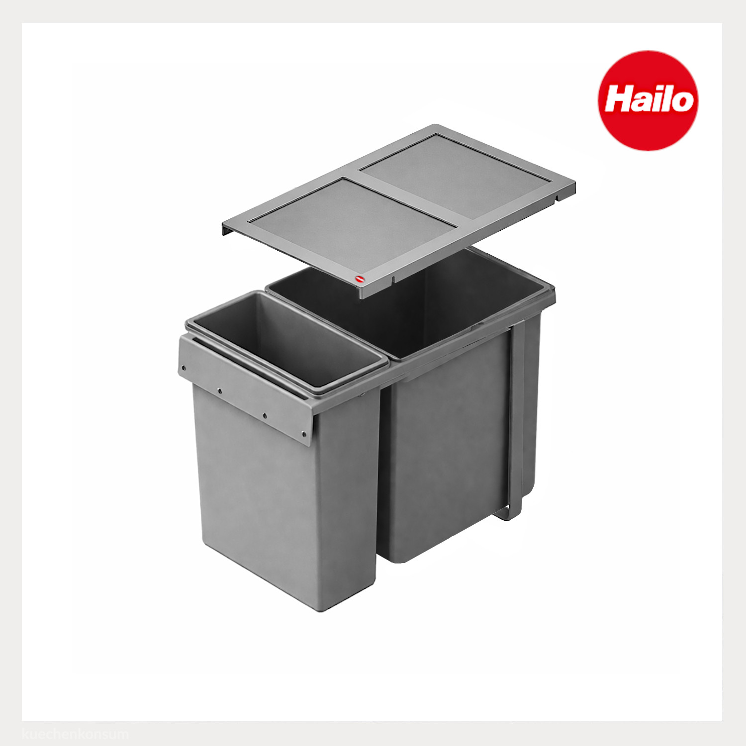 Hailo Abfallsammler 3669111 AS Tandem 24 + 7.5 Liter dunkelgrau
