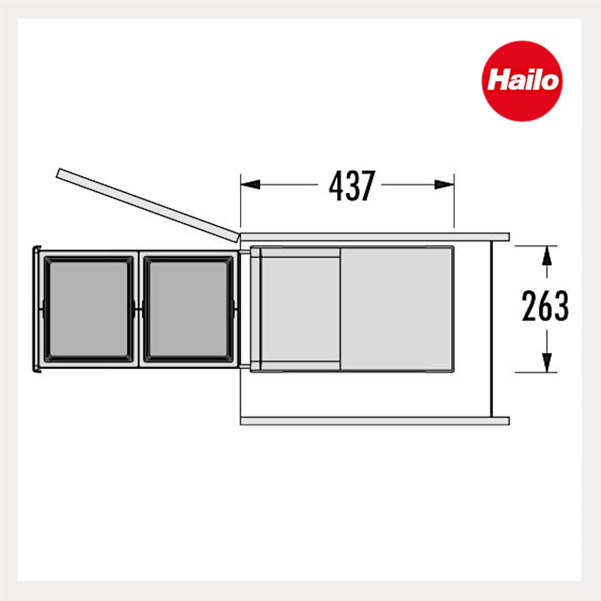 Hailo Abfallsammler 3666901 TA Swing Tandem 2x13 Liter