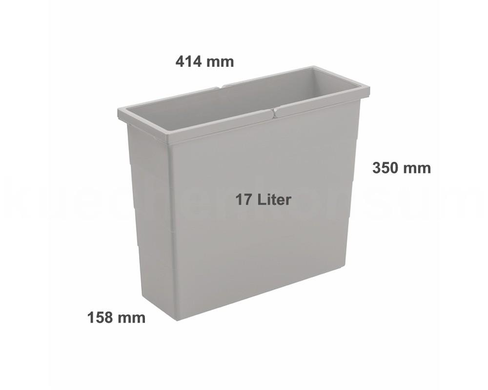 Hailo 17 Liter Inneneimer 1139009 dunkelgrau 414 x 158 x 350 mm