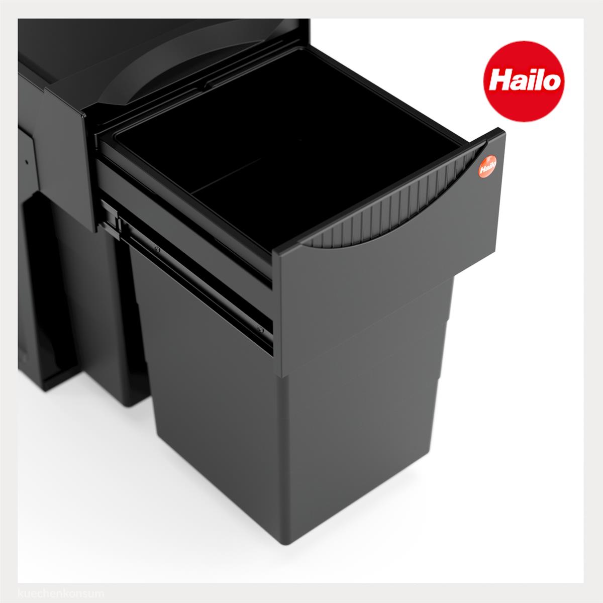 Hailo Abfallsammler 3666851 Tandem 2x 15 Liter Black Edition limitiert
