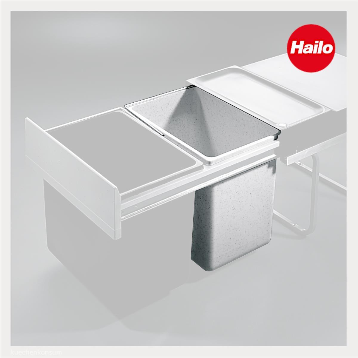 Hailo Inneneimer 1086249 hellgrau 18 L 316 x 226 x 286 mm mit Deckel