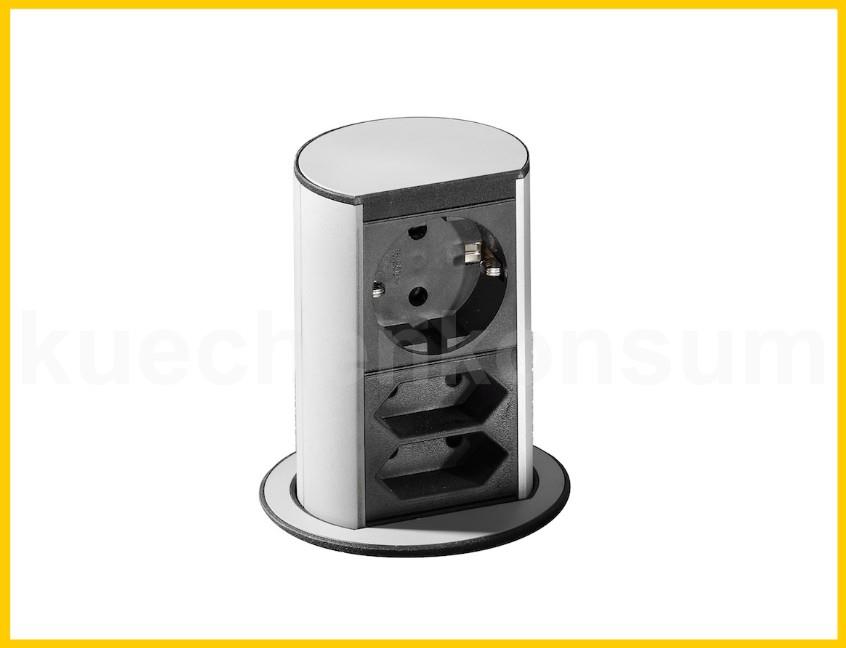 Bachmann Elevator 928.003 Steckdose 3fach versenkbar silber