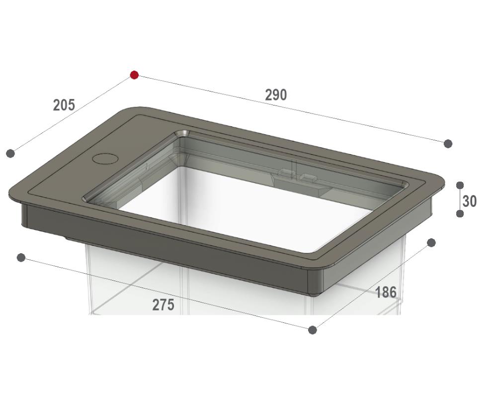 Einbaurahmen 9940011 Framodule für Hailo Abfallsammler schwarz 290 x 205 mm