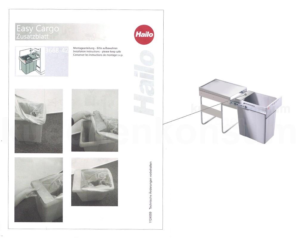 Hailo Abfallsammler 3668421 TE Swing Easy-Cargo 42 Liter