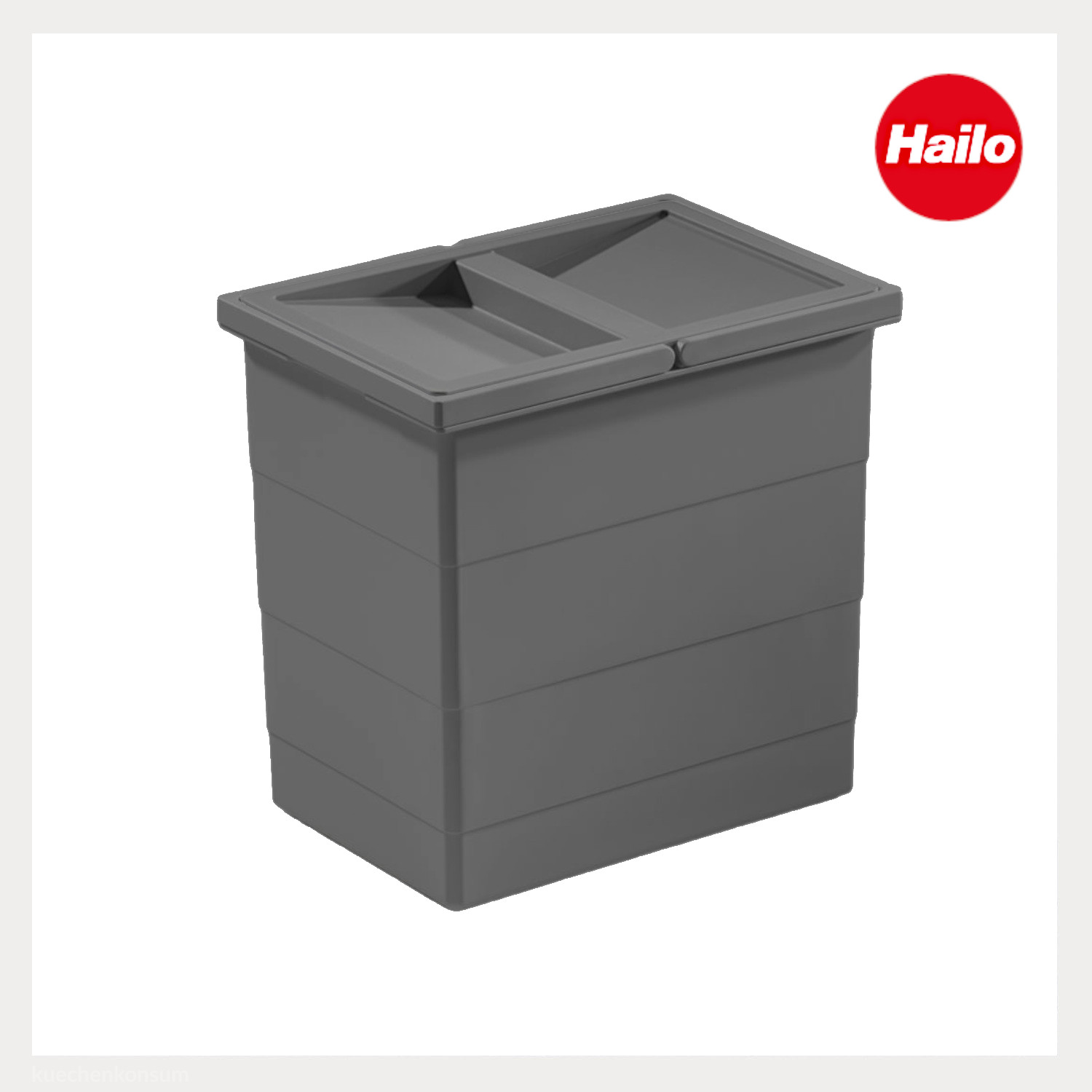 Hailo Inneneimer 1129959 mit Deckel dunkelgrau 18 Liter 2 Henkel