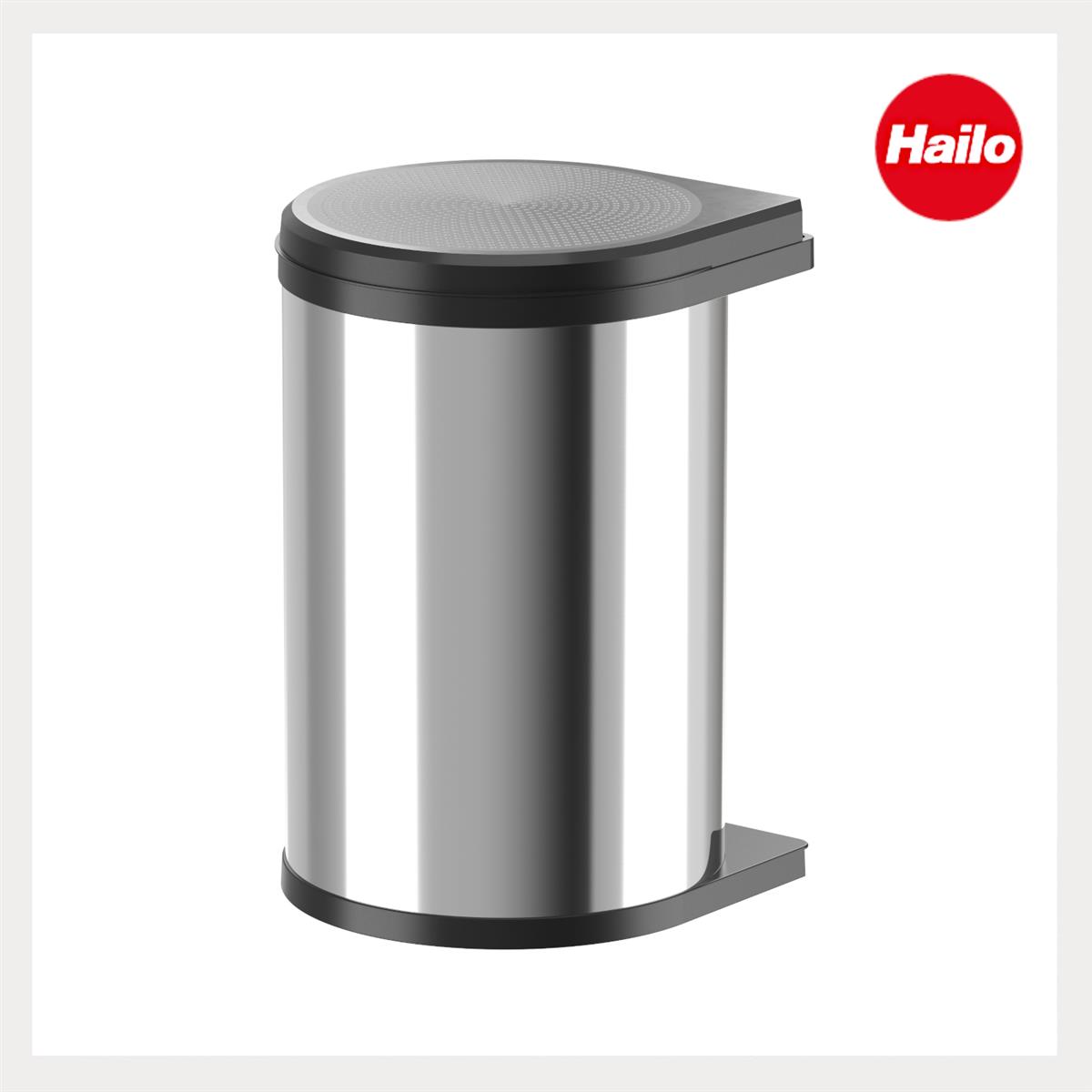 Hailo Abfallsammler 3520001 Mono poliert 20 Liter Edelstahl schwarz