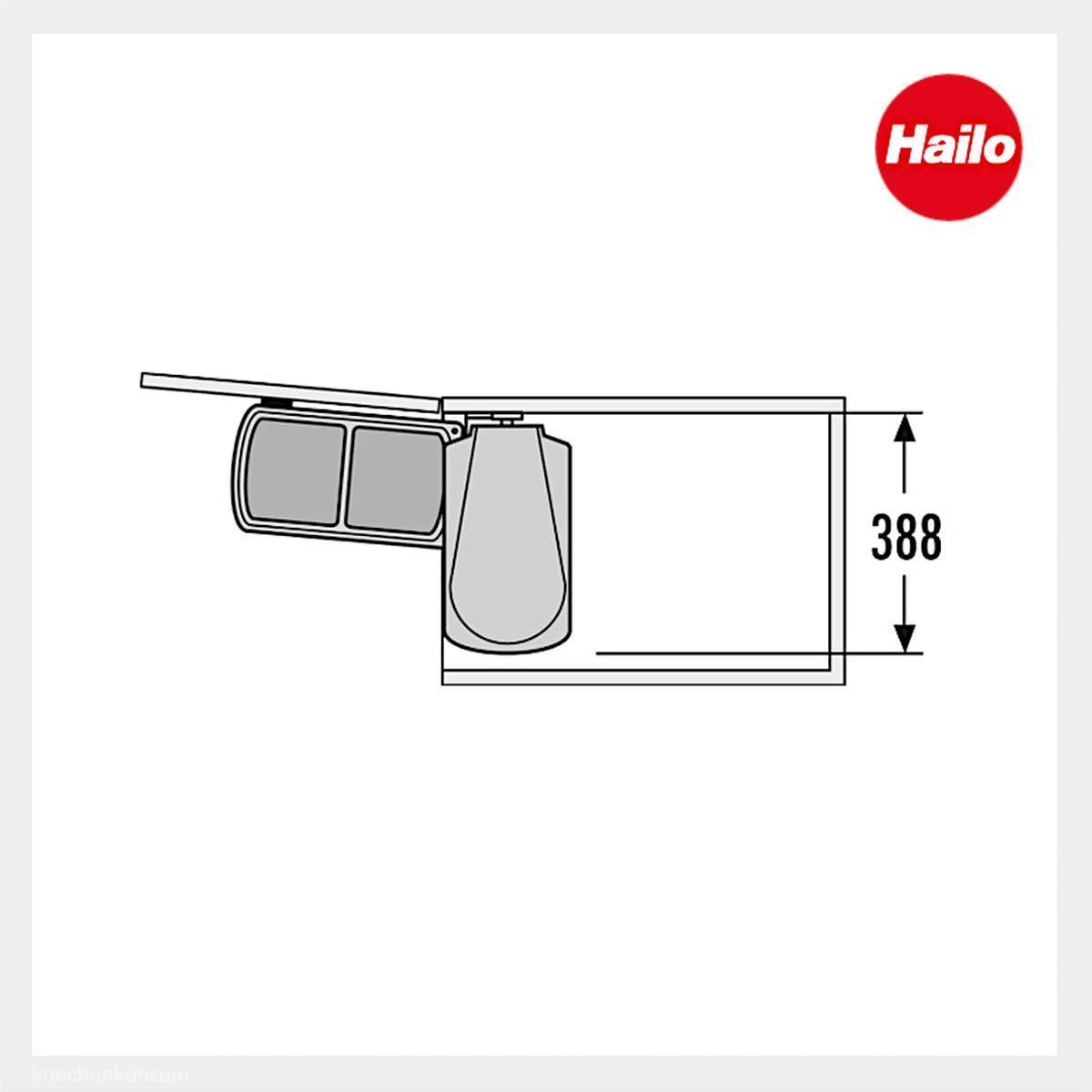 Hailo Abfallsammler 3416071 MF Swing Duo 16 Liter dunkelgrau