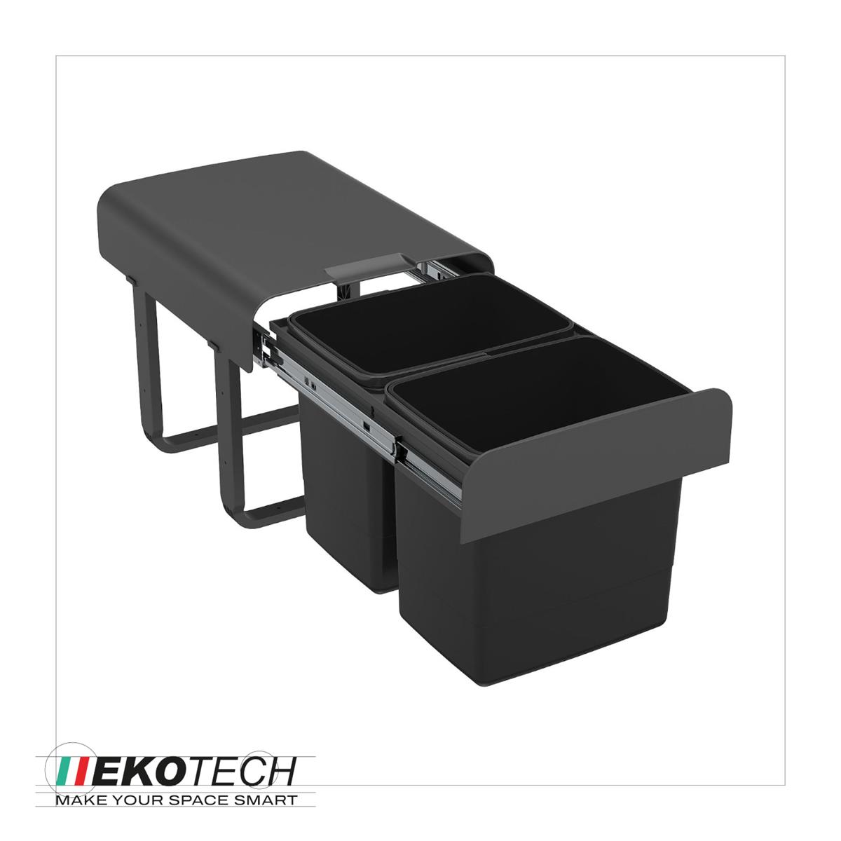 Ekotech Abfallsammler EKKO.22 oriongrau 2x 15 Liter