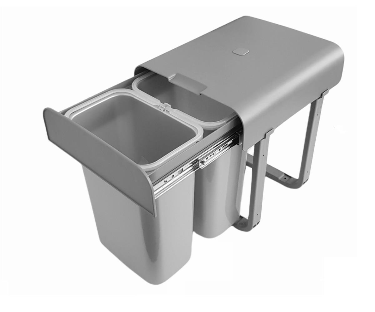 Ekotech Abfallsammler AG88G Aladin grau 2x 8 Liter ab 40cm Unterschrank