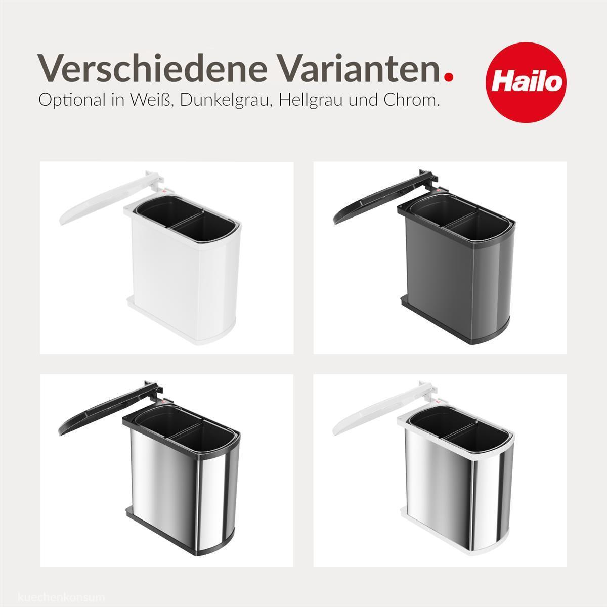 Hailo Abfallsammler 3416071 MF Swing Duo 16 Liter dunkelgrau