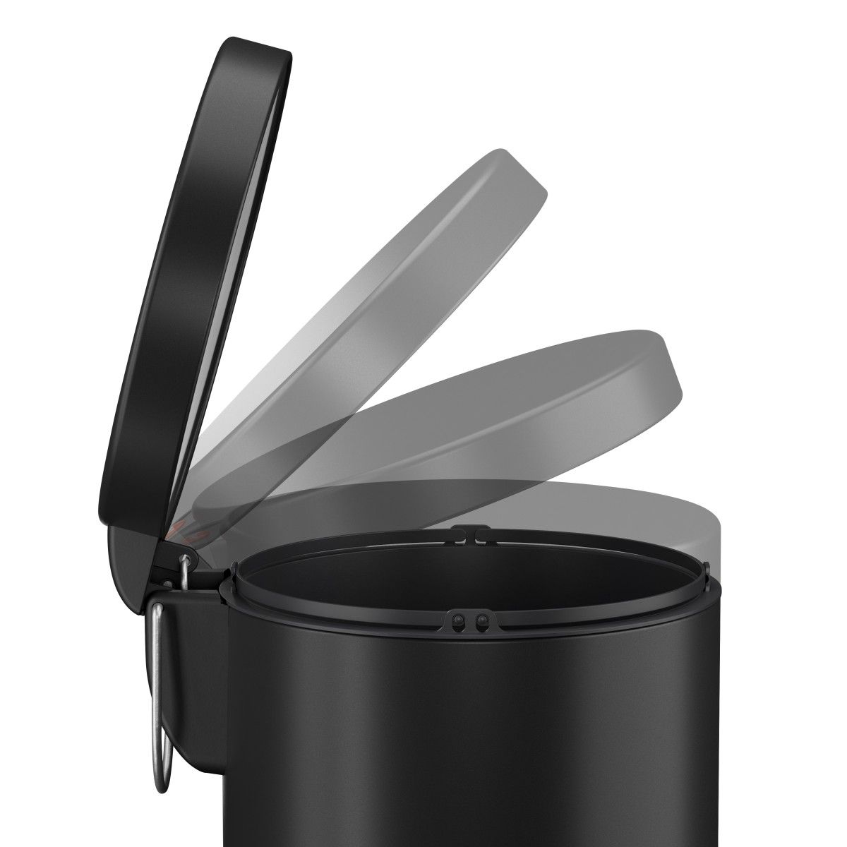 Hailo Standmülleimer 5050601 Selekta rund 5 Liter schwarz