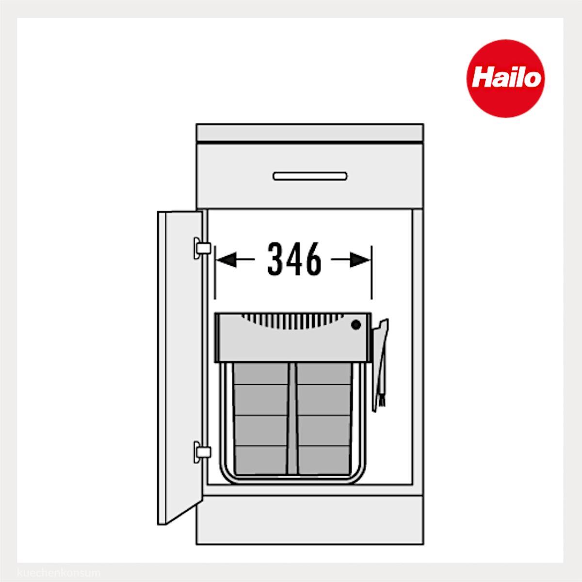 Hailo Abfallsammler 3642231 TR Swing Raumspar-Tandem-H 2x 10 + 20 Liter
