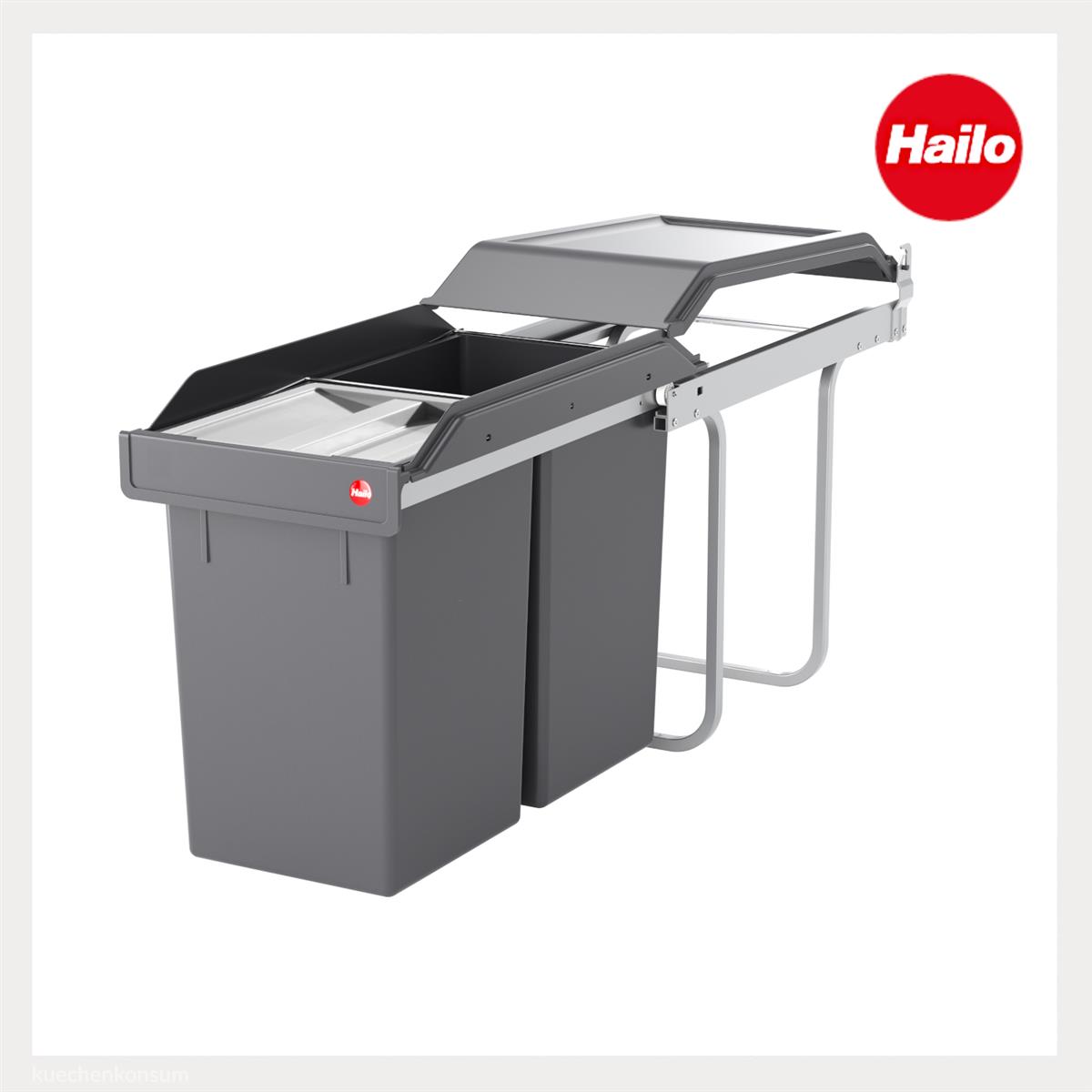 Hailo Abfallsammler 3650102 TA Swing A Tandem 2x 15 Liter mit Deckel