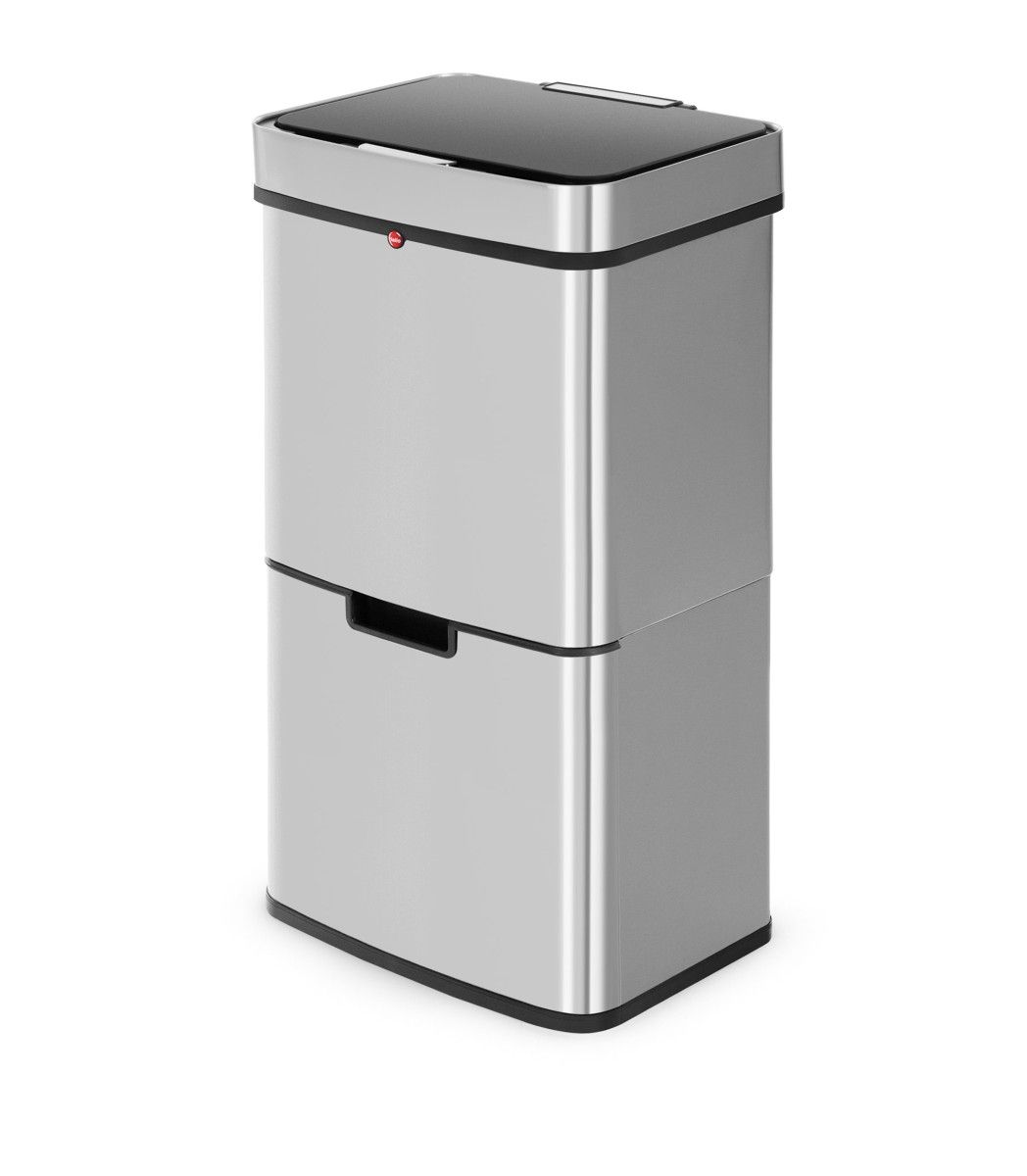 HAILO Stanmülleimer 6560010 Öko Vario XL Sensor 2x25 L + 4 L Bio Edelstahl