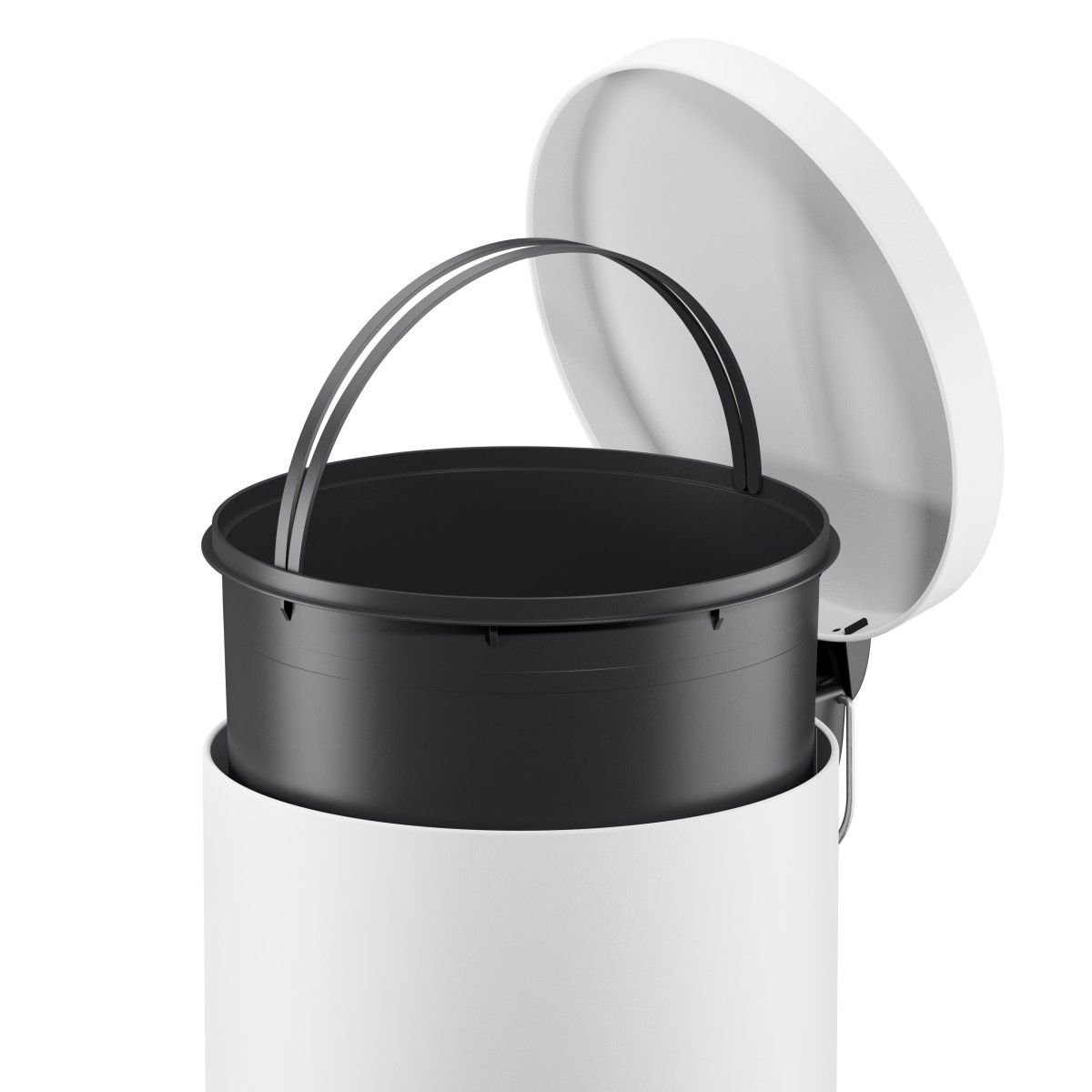 Hailo Standmülleimer 5030301 Selekta rund 30 Liter weiß