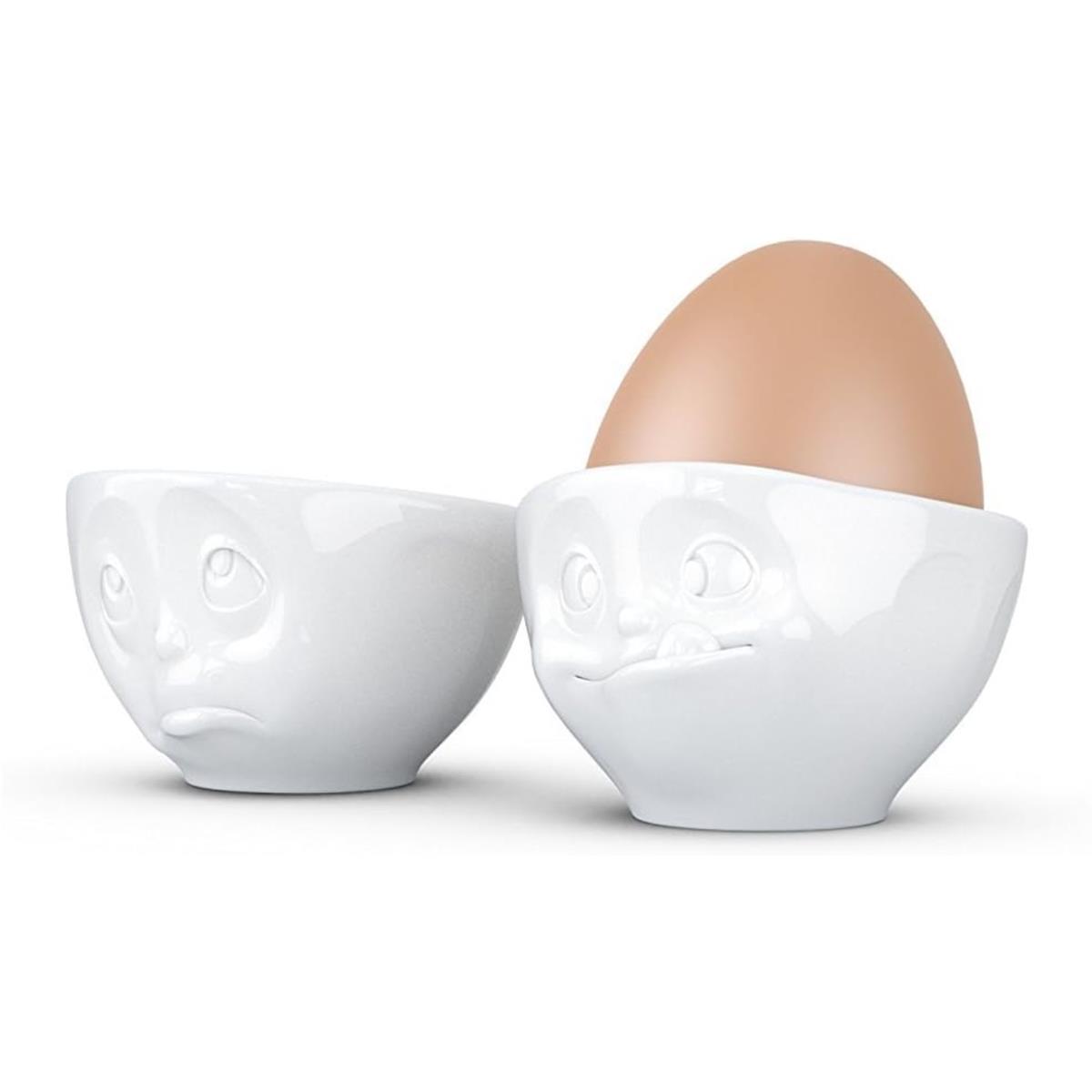 TV Tasse Eierbecher 51.52 Küssend, Verträumt,Och bitte und Lecker weiß