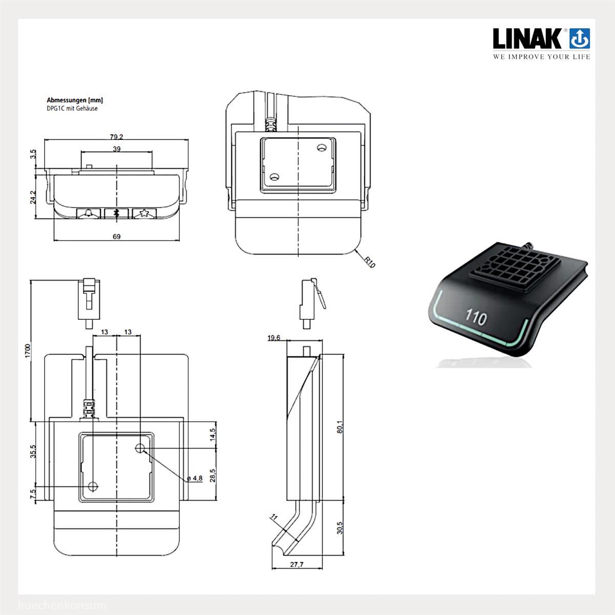 Linak Desk Panel Steuerung DPG1C32 AUF / AB Bedienelement