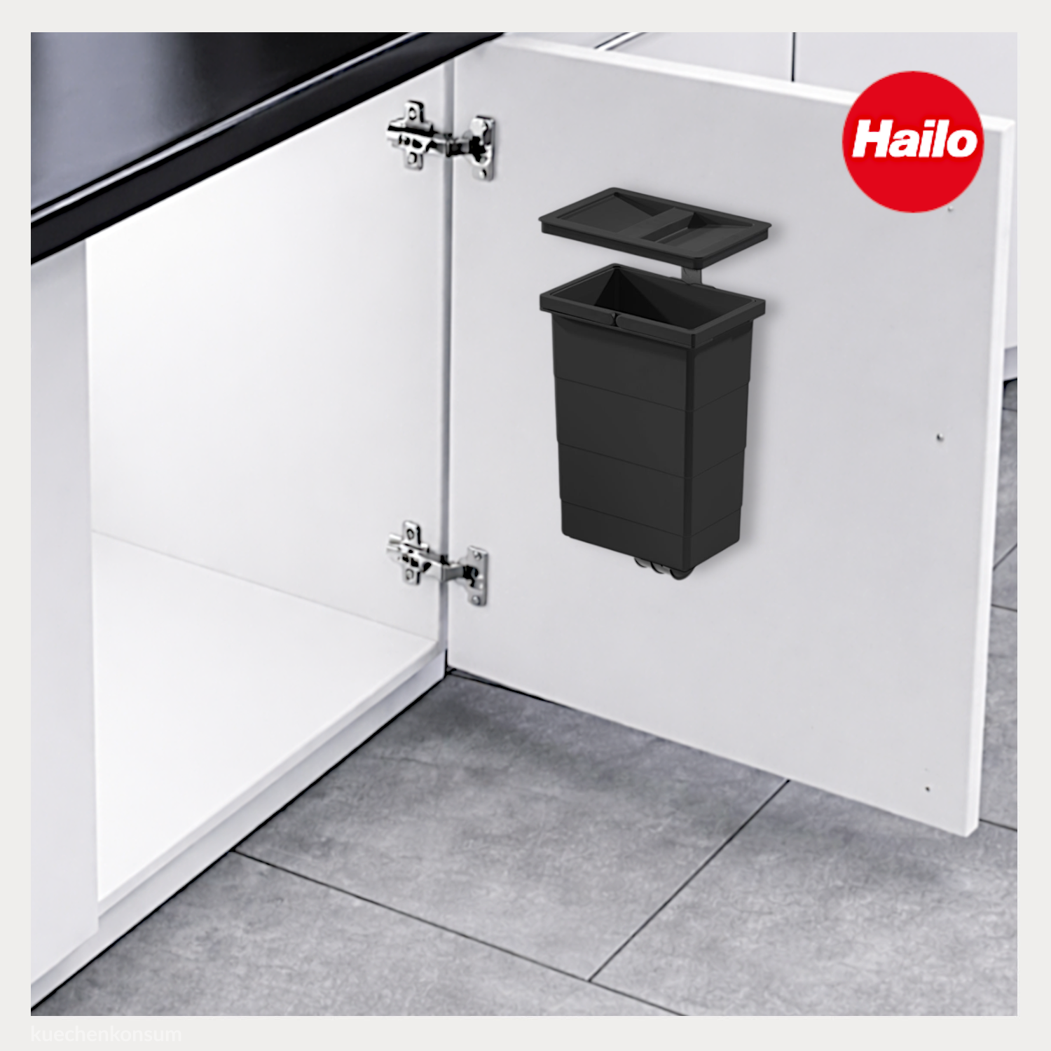 Hailo Multifunktionseimer 1225959 ReadyBin 8 L schwarz 226x156x295 mm mit Wandhalter