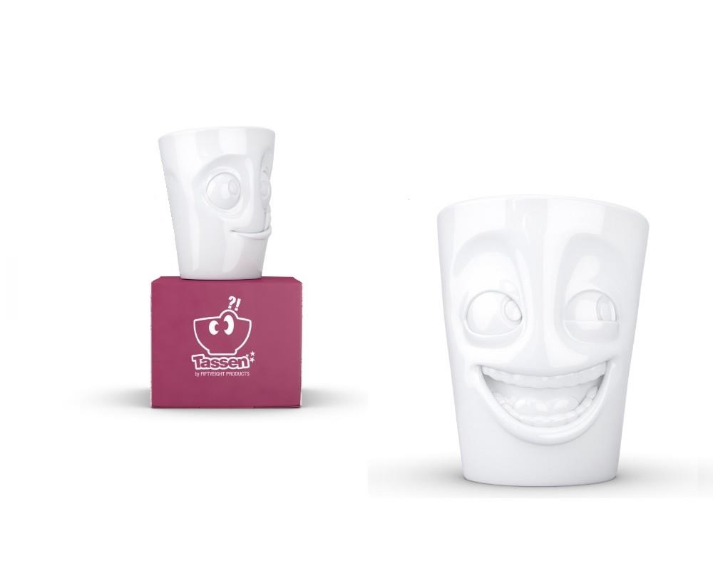 TV Tasse Becher Set 29.01 witzig und lecker weiß