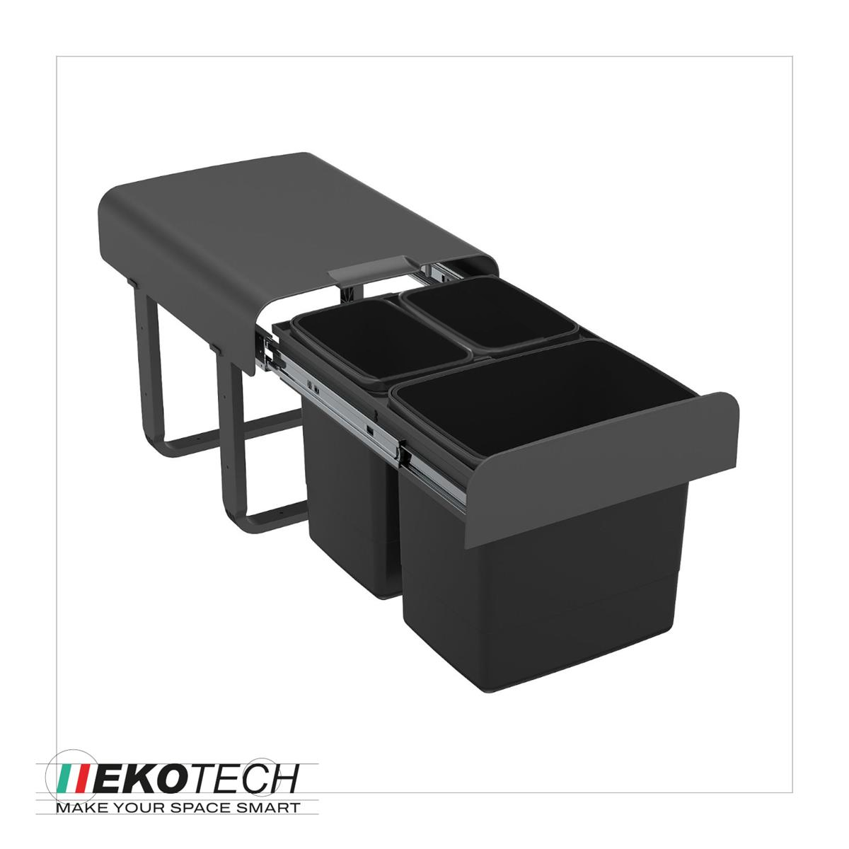 Ekotech Abfallsammler EKKO.33 oriongrau 2x 7 + 15 Liter