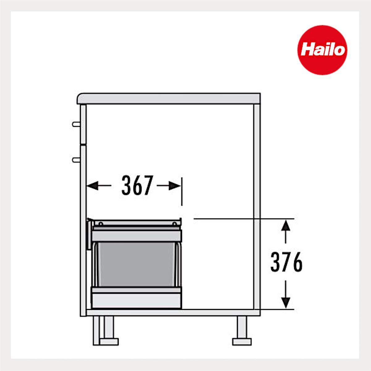 Hailo Abfallsammler 3644832 RaumsparTandem-S-plus 2x 8,5 +12 Liter Bio