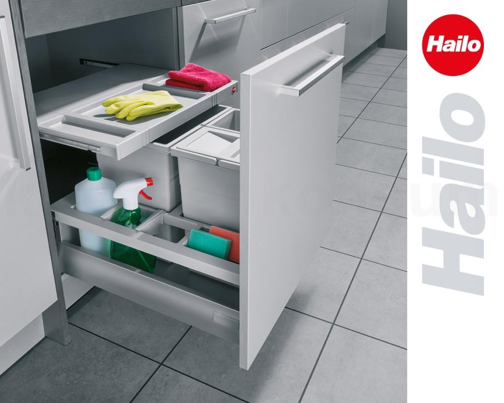 Hailo Abfallsammler 3620611 Separato-K 600 Einsatz 2x 8,5 + 18L Hellgrau