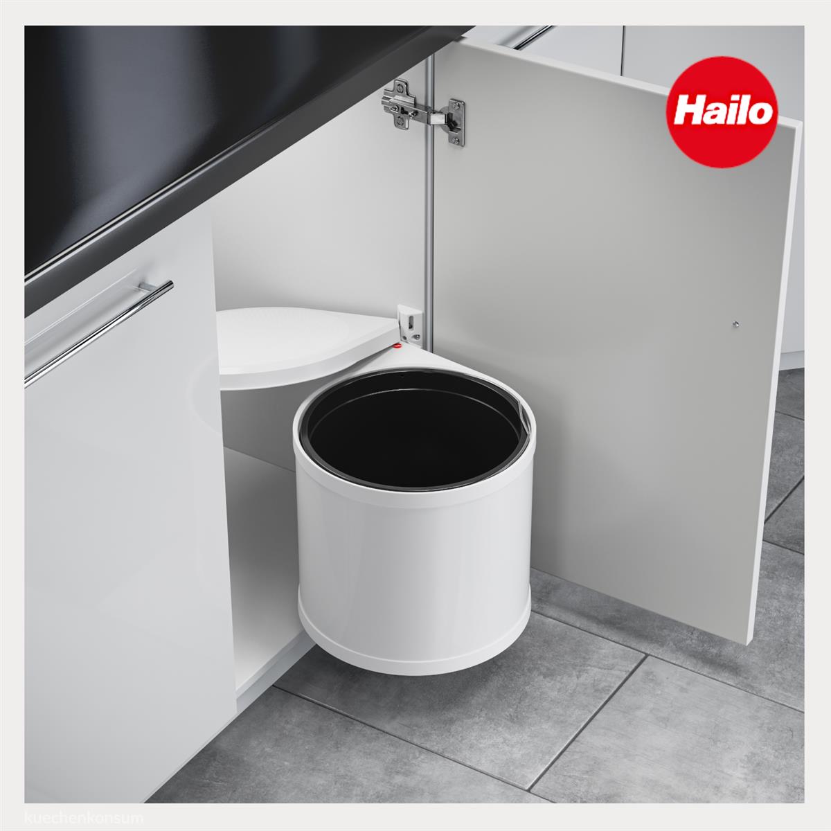 Hailo Abfallsammler 3512001 schwenkbar Mono 12 Liter Weiß