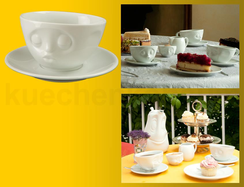 TV Tasse Kaffeetasse 42.01 Küssend mit Untertasse weiß