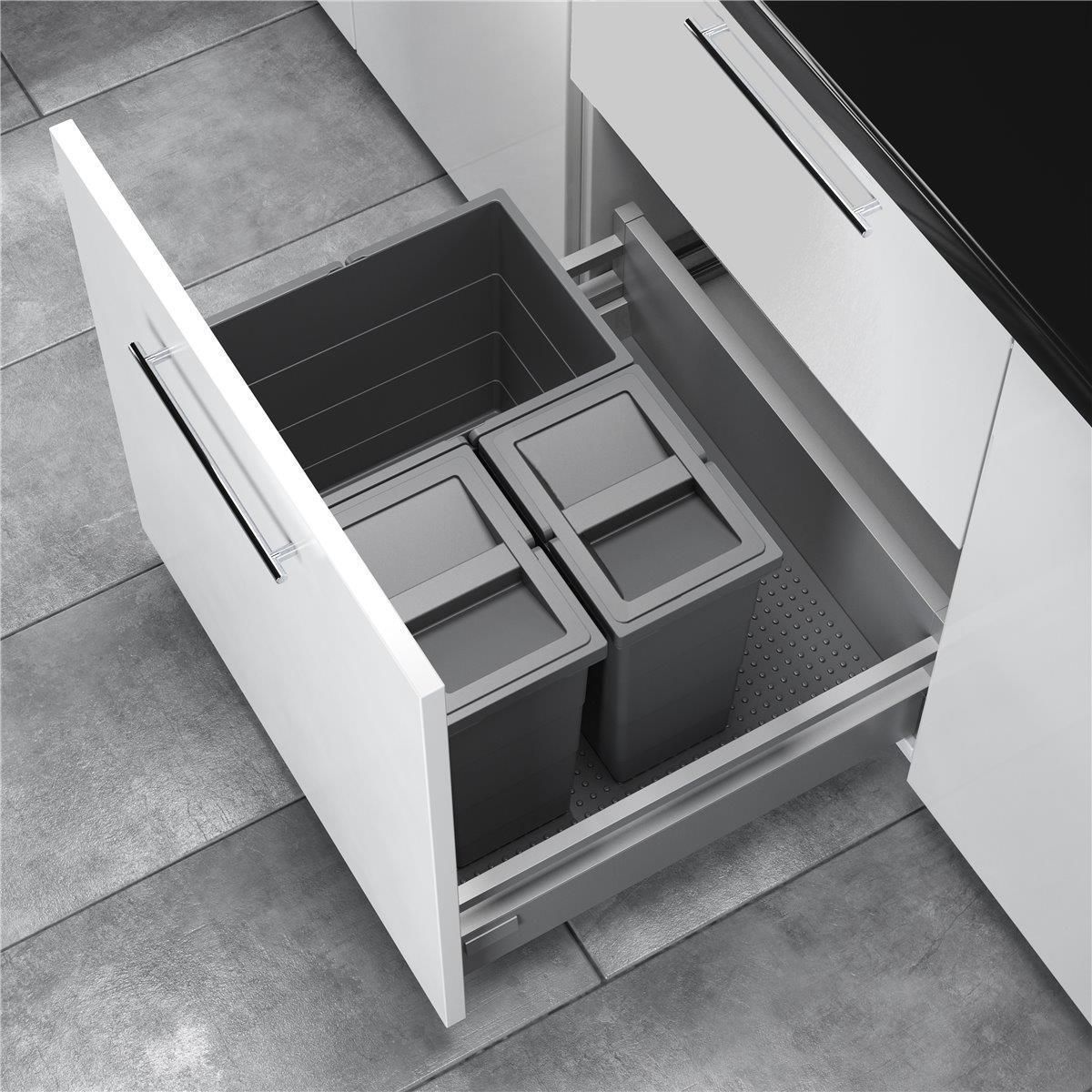 Hailo Abfallsammler 3301634 Allegro 295 Einsatz 2x 8 + 18 L Dunkelgrau