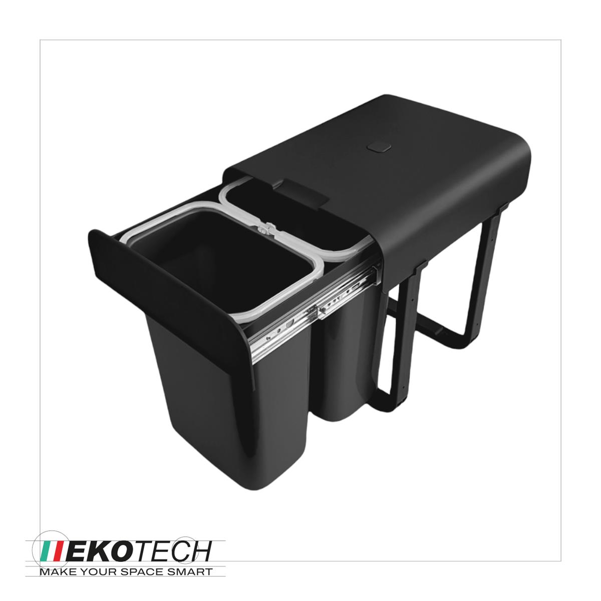 Ekotech Abfallsammler AS88S Aladin schwarz 2x 8 Liter
